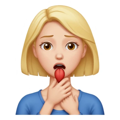 women chocking herself sticker