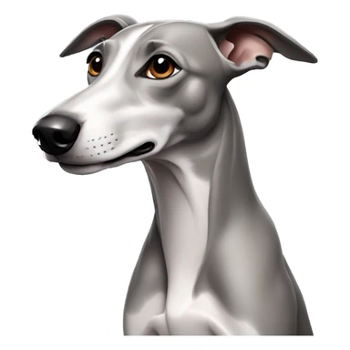 grey whippet dog sticker