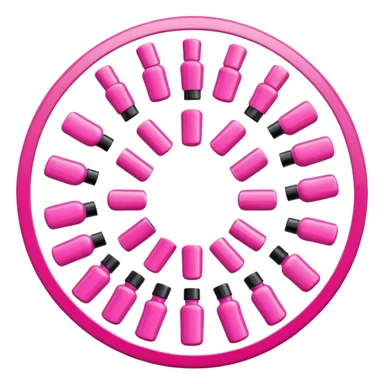 Create an icon using things you would find in a nail salon; use pink tones. sticker