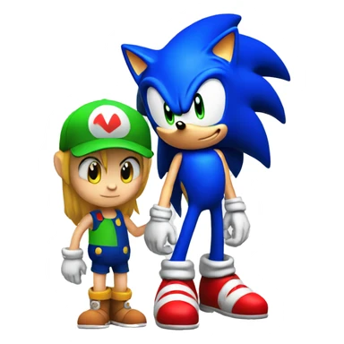 Sonic and Mario's child sticker