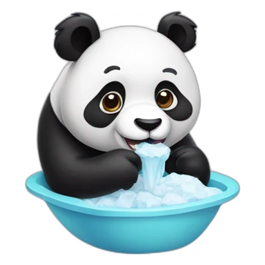 Panda eating ice créma sticker