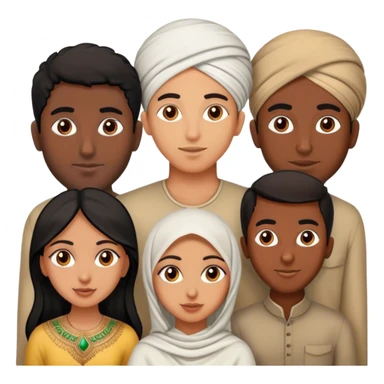 5 bestfriends: 2 North African men, 1 Iranian girl, 1 Indian girl, 1 black man sticker