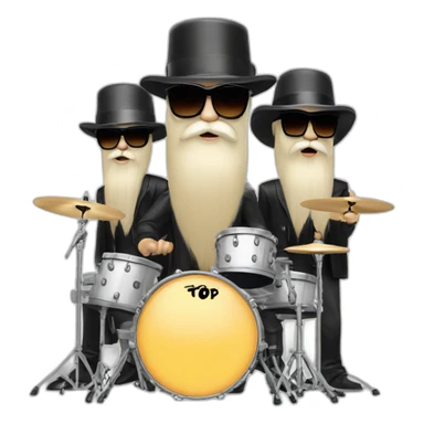 Zz top with drums sticker