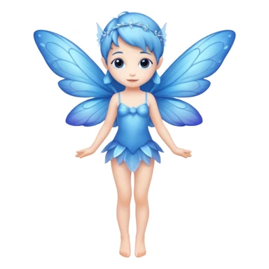 full body of little blue fairy sticker