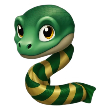 Slytherin snake wearing hogwarts scarf sticker