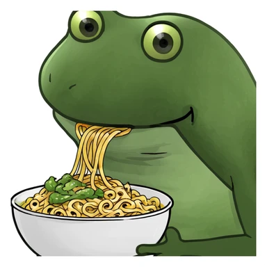 bufo eating noodles sticker
