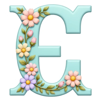 floral letter sticker