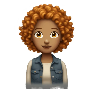 Girl with ginger curly hair sticker