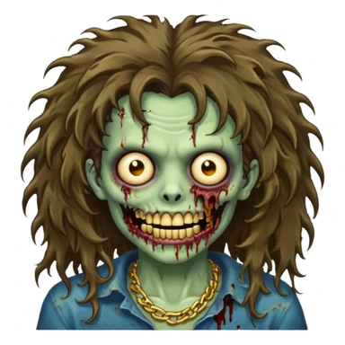 zombie with Brunette fluffy hair and grillz sticker