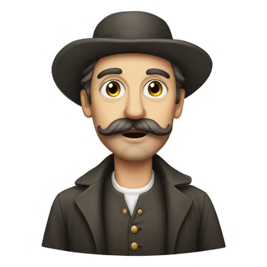 Austrian man with moustache who draws art sticker