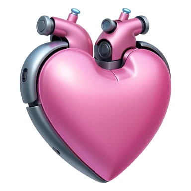pink robotic heart sticker
