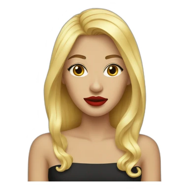 blonde woman whit red lips sticker