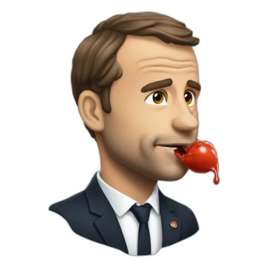 macron mange une sucette sticker