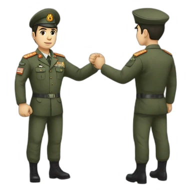 ilham aliev in military uniform and folds a fist sticker