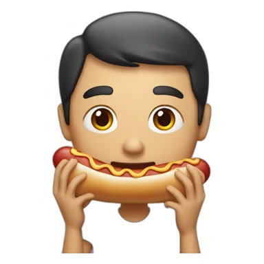 holding a hotdog sticker