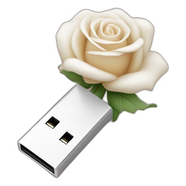 clé Usb avec une rose blanche sticker