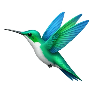 hummingbird sharp lines blue, green, white sticker