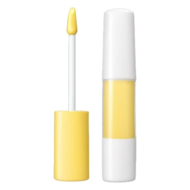 One blank cream yellow lipgloss in a tube with black cap on top  sticker