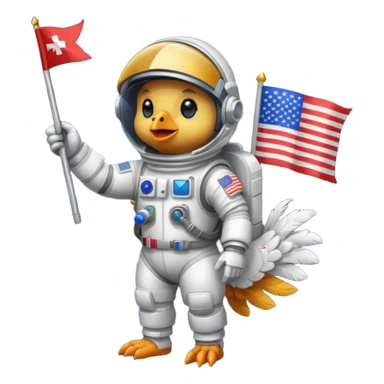 pixel-art chicken astronaut sticker
