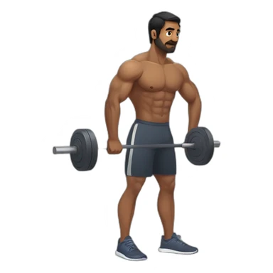 Indian man doing workouts in proper gym sticker