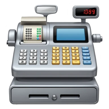 cash register from the front sticker
