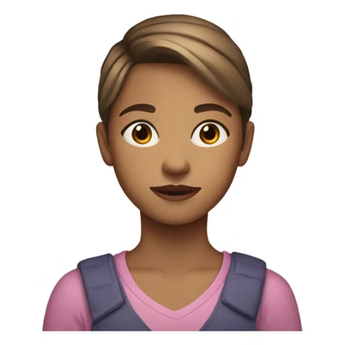 a 12 year old girl with short light brown hair and big brown eyes sticker