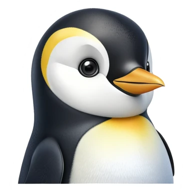 cinematic-adult-emperor-penguin-portrait-emoji,-head-tilted-playfully-and-inquisitively,-with-glossy,-pristine-plumage,-sparkling-eyes-filled-with-curiosity,-simplified-yet-irresistibly-adorable-features, black face sticker