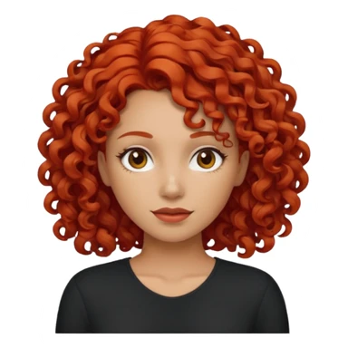 female curly red hair sticker