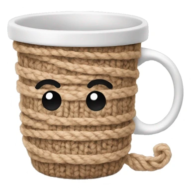 Yarn coffee cup sticker