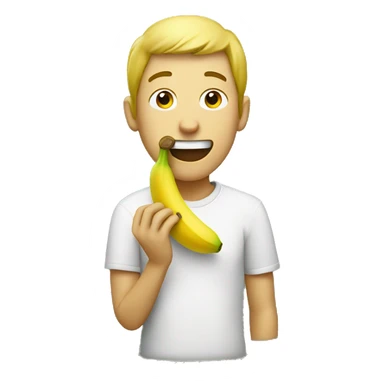Guy eating banana sticker