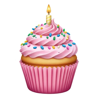 birthday Cupcake with pink icing sticker