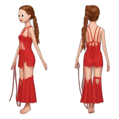 hot girl being dressed as suspiria red rope costume mia goth sticker