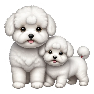 three cute white bichon frise sticker
