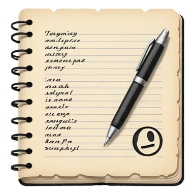 a paper manuscript that is a screenplay with a ballpoint pen sticker