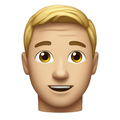 a man with a champion cup sticker