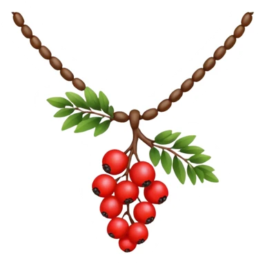 rowan/mountain ash berries as necklace, simple sticker
