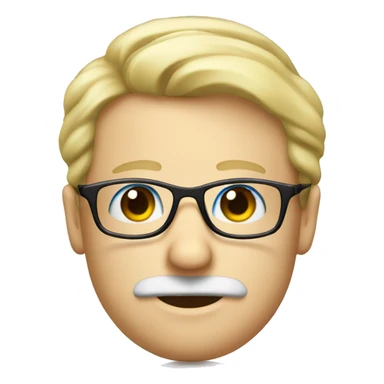 Blond moustache, eyeglasses and blue eyes sticker