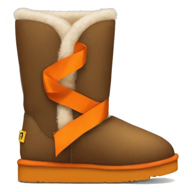 medium high uggs with orange ribbon sticker