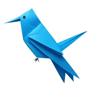 paper blue bird origami sticker