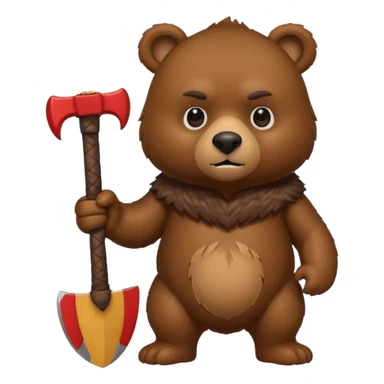 a bear with an axe  sticker