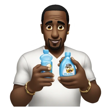 P diddy holding baby oil sticker