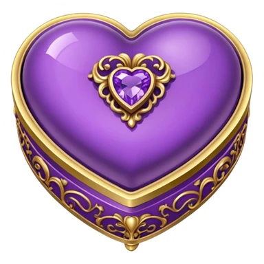purple gemstone Rococo heart box sticker