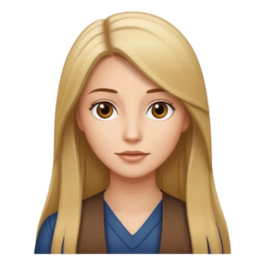 Mulher branca, cabelos longos liso castanhos com mexas loiro sticker