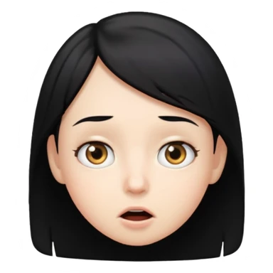 more surprised with black hair sticker