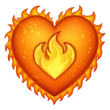 fire heart sticker