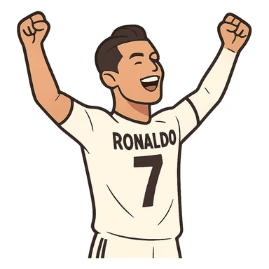 flat toon style Ronaldo celebrating sticker