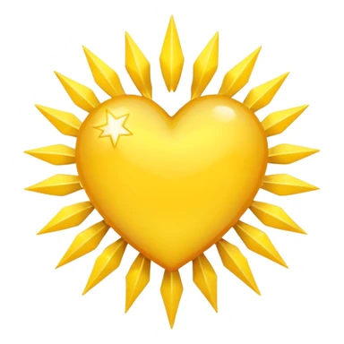 yellow heart with a starburst sticker