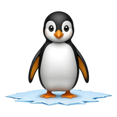 penguin in front of ice mountains sticker