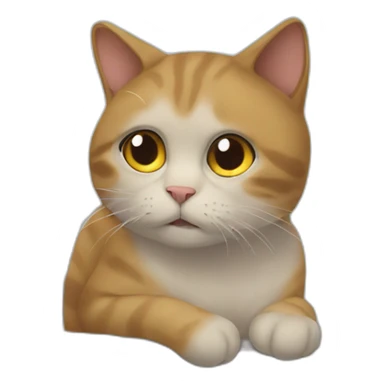 sad cat sitting on the window sticker