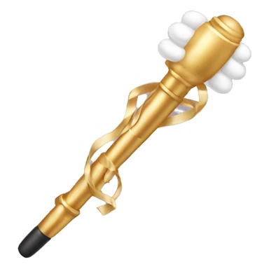 Gold and white curling wand sticker